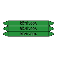 Značení potrubí, říční voda,3 ks, 355 × 37 mm